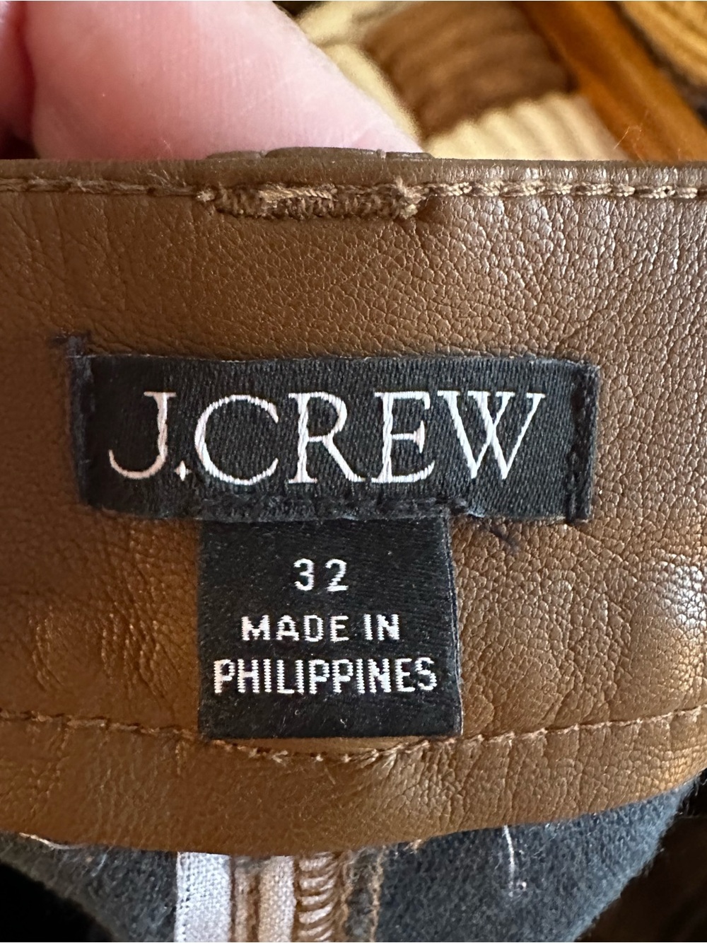 J. Crew Slim Wide-Leg Pants in Faux Leather, Brown Sugar Color - Picture 2 of 10